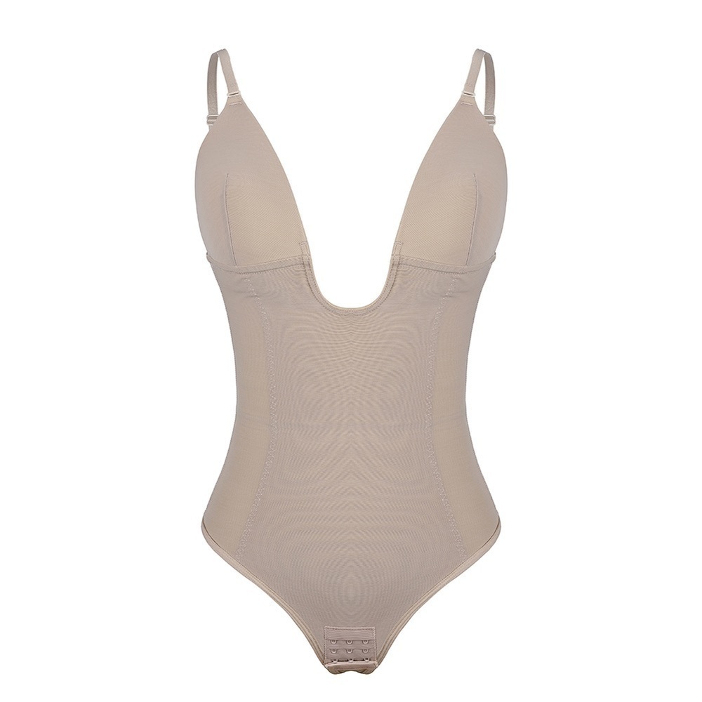 NNEKA ROSE PLUNGE LOW-BACK THONG BODYSUIT